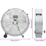 Ventilador de tambor con rueda 79 x 37 x 82 cm Aluminio