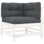 7-piece garden furniture set with solid white wood and cushions by vidaXL, Garden sets - Ref: Foro24-3185949, Price: 656,43 €...