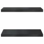 Estantes de pared 2 uds acero inoxidable negro 50x30x3 cm