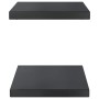 Estantes de pared 2 uds acero inoxidable negro 50x30x3 cm