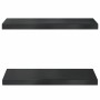 Estantes de pared 2 uds acero inoxidable negro 50x23,5x3 cm