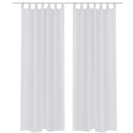 Cortina blanca transparente 2 piezas 140x245 cm en Cortinas y visillos | Comprar online en Foro24
