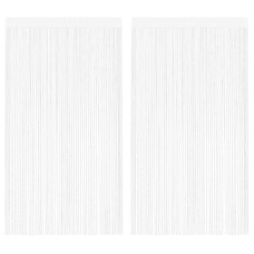 Cortinas de flecos 2 piezas 100x250 cm blancas Cortinas de flecos 2 piezas 100x250 cm blancas