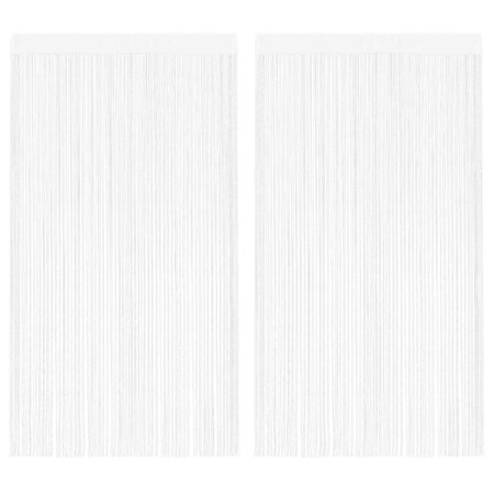 Cortinas de flecos 2 piezas 100x250 cm blancas