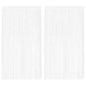 Cortinas de flecos 2 piezas 140x250 cm blancas Cortinas de flecos 2 piezas 140x250 cm blancas