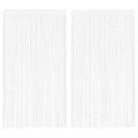 Cortinas de flecos 2 piezas 140x250 cm blancas Cortinas de flecos 2 piezas 140x250 cm blancas