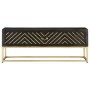 Mesa de centro madera maciza de mango negro y dorado 90x50x35cm de vidaXL, Mesas de centro - Ref: Foro24-286515, Precio: 269,...