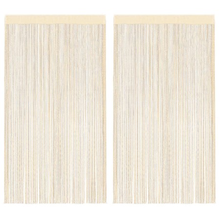 Cortinas de flecos 2 piezas 140x250 cm crema