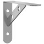 Soportes de estante 4 uds acero inoxidable plata 15x2,5x11,5 cm