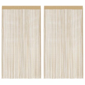 Cortinas de flecos 2 piezas 100x250 cm beige Cortinas de flecos 2 piezas 100x250 cm beige