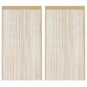 Cortinas de flecos 2 piezas 100x250 cm beige Cortinas de flecos 2 piezas 100x250 cm beige