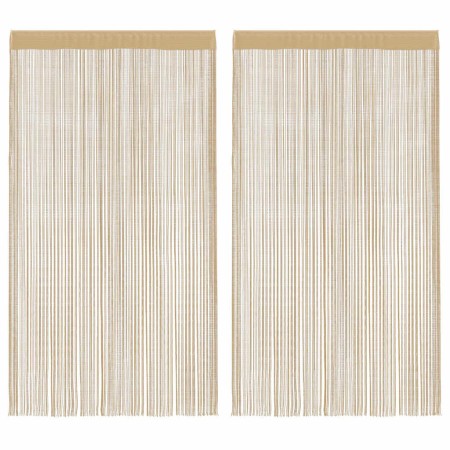 Cortinas de flecos 2 piezas 100x250 cm beige en Cortinas y visillos | Comprar online en Foro24
