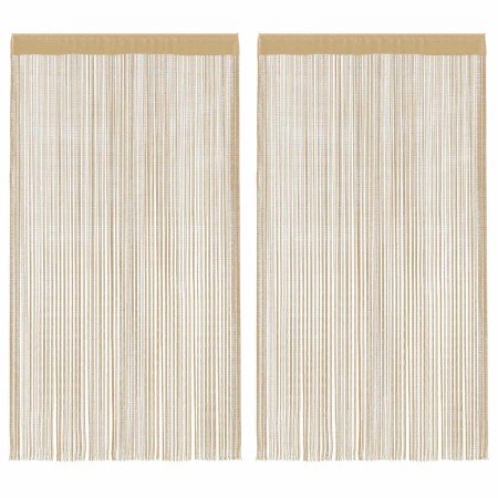 Cortinas de flecos 2 piezas 100x250 cm beige