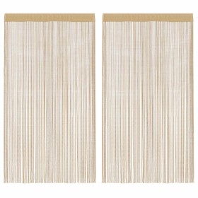Cortinas de flecos 2 piezas 140x250 cm beige Cortinas de flecos 2 piezas 140x250 cm beige