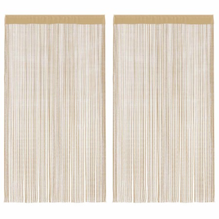 Cortinas de flecos 2 piezas 140x250 cm beige
