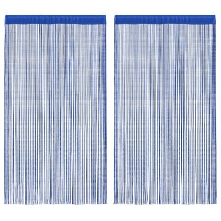 Cortinas de flecos 2 piezas 100x250 cm azul