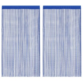 Cortinas de flecos 2 piezas 140x250 cm azul Cortinas de flecos 2 piezas 140x250 cm azul