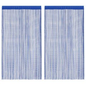 Cortinas de flecos 2 piezas 140x250 cm azul Cortinas de flecos 2 piezas 140x250 cm azul