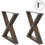 Patas para mesa de centro (2 unidades, acero natural, 60 x