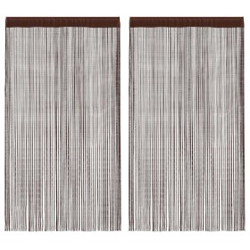 Cortinas de flecos 2 piezas 100x250 cm marrón