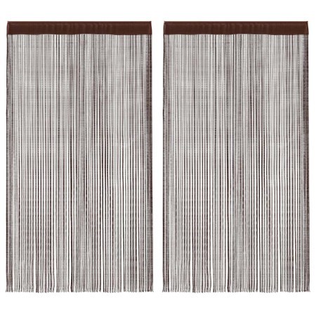 Cortinas de flecos 2 piezas 100x250 cm marrón