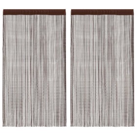 Cortinas de flecos 2 piezas 140x250 cm marrón Cortinas de flecos 2 piezas 140x250 cm marrón