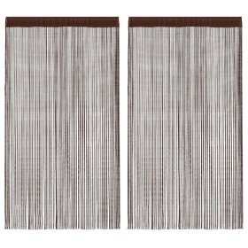 Cortinas de flecos 2 piezas 140x250 cm marrón Cortinas de flecos 2 piezas 140x250 cm marrón
