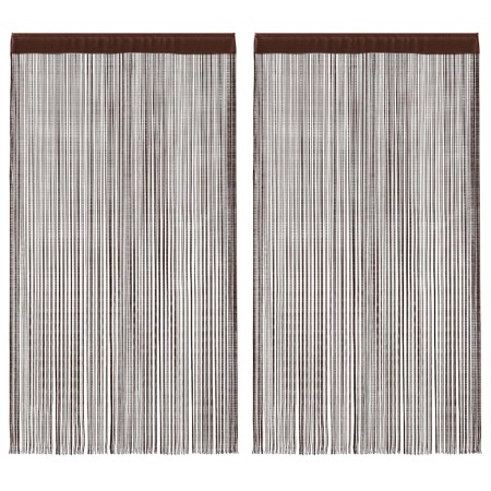 Cortinas de flecos 2 piezas 140x250 cm marrón