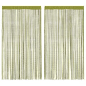 Cortinas de flecos 2 piezas 100x250 cm verde Cortinas de flecos 2 piezas 100x250 cm verde