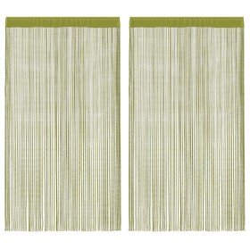 Cortinas de flecos 2 piezas 100x250 cm verde