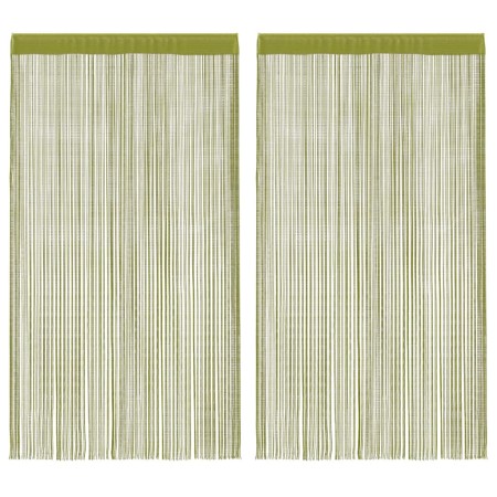 Cortinas de flecos 2 piezas 100x250 cm verde