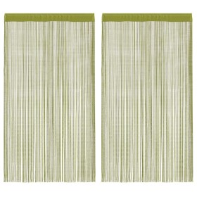 Cortinas de flecos 2 piezas 140x250 cm verde