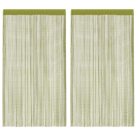 Cortinas de flecos 2 piezas 140x250 cm verde