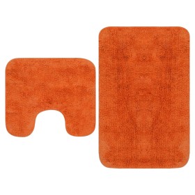 Conjunto de alfombrillas de baño de tela 2 piezas naranja Conjunto de alfombrillas de baño de tela 2 piezas naranja
