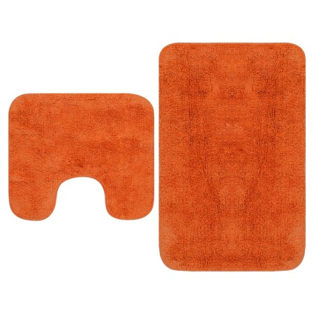 Conjunto de alfombrillas de baño de tela 2 piezas naranja