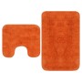 Conjunto de alfombrillas de baño de tela 2 piezas naranja