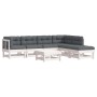 7-piece garden furniture set with solid white wood and cushions by vidaXL, Garden sets - Ref: Foro24-3185956, Price: 605,62 €...