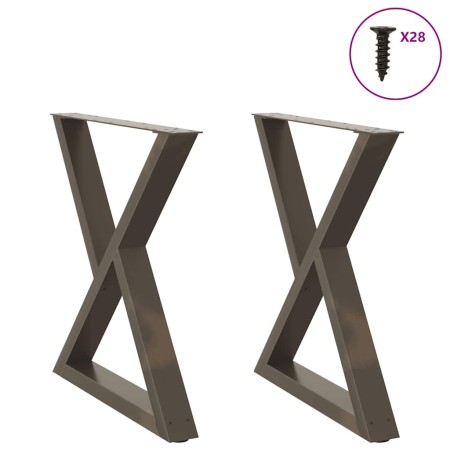 Patas para mesa de comedor (2 unidades, acero natural, 70 x