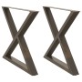 Patas para mesa de comedor (2 unidades, acero natural, 90 x
