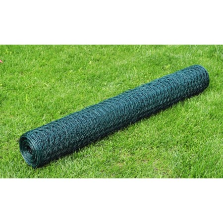 Alambrada de gallinero con revestimiento PVC verde 25x0,75 m