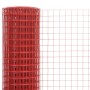 Alambrada de gallinero acero revestimiento PVC rojo 25x1 m