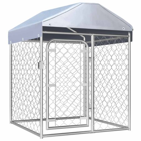 Perrera de exterior con techo 100x100x125 cm en Casetas y cercados para perros | Comprar online en Foro24