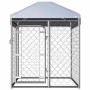 Perrera de exterior con techo 100x100x125 cm en Casetas y cercados para perros | Comprar online en Foro24