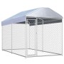 Perrera de exterior con toldo 382x192x225 cm en Casetas y cercados para perros | Comprar online en Foro24