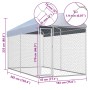 Perrera de exterior con toldo 382x192x225 cm en Casetas y cercados para perros | Comprar online en Foro24