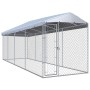 Perrera de exterior con tejado 760x190x225 cm en Casetas y cercados para perros | Comprar online en Foro24