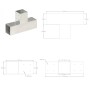 Conector de postes en forma de T metal galvanizado 81x81 mm