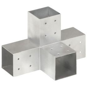 Conector de postes en forma de X metal galvanizado 81x81 mm