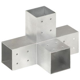 Conector de postes en forma de X metal galvanizado 81x81 mm