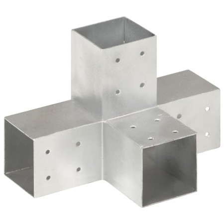 Conector de postes en forma de X metal galvanizado 81x81 mm